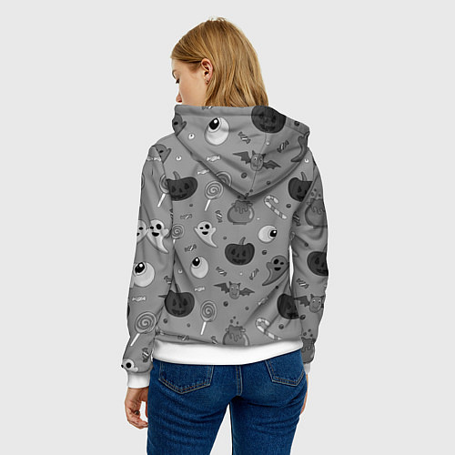 Женская толстовка Halloween grey / 3D-Белый – фото 4