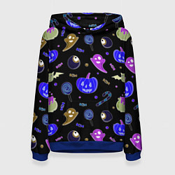 Женская толстовка Halloween blue black pumpkin