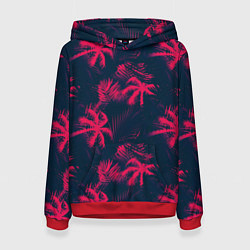 Женская толстовка Palm pink black