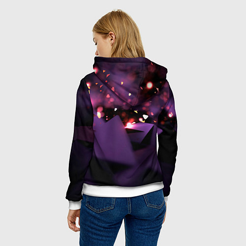 Женская толстовка Lana Del Rey в фиолетовых облаках / 3D-Белый – фото 4