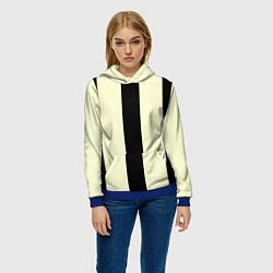 Толстовка-худи женская Color black beige line, цвет: 3D-синий — фото 2