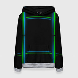Женская толстовка Neon green light blue