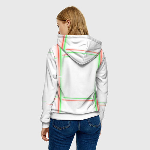 Женская толстовка Neon light green red / 3D-Белый – фото 4