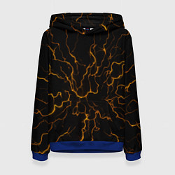 Толстовка-худи женская Разряды электричества текстура, цвет: 3D-синий