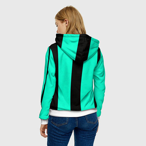 Женская толстовка Color light blue white line / 3D-Белый – фото 4