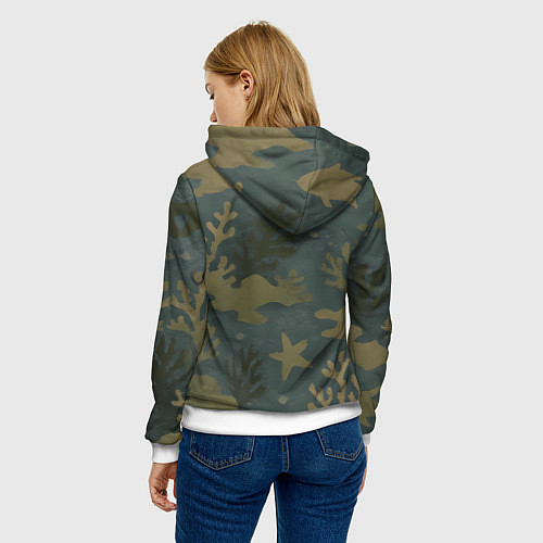 Женская толстовка ВМФ старые буквы / 3D-Белый – фото 4