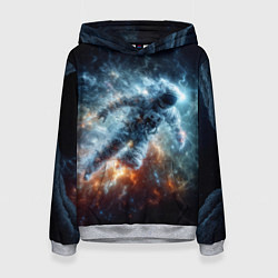 Женская толстовка Космонавт парит в космосе среди звезд