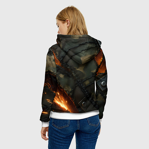 Женская толстовка Корабль ВМФ на фоне камуфляжа / 3D-Белый – фото 4