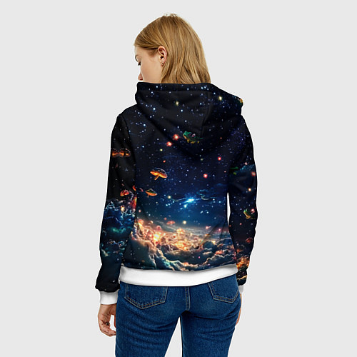 Женская толстовка МаоМао и Лягушонок Пепе - Монолог Фармацевта / 3D-Белый – фото 4