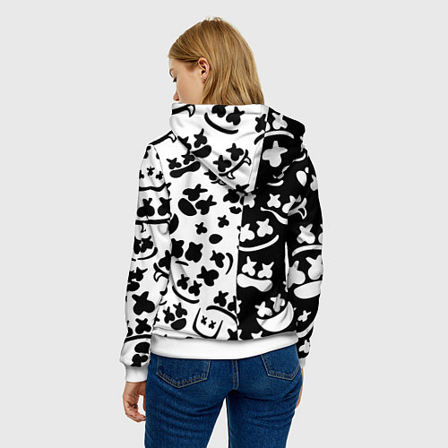 Женская толстовка Doom x Marshmello pattern / 3D-Белый – фото 4