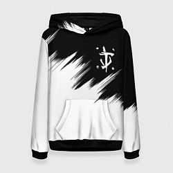 Женская толстовка Doom краски черно белый