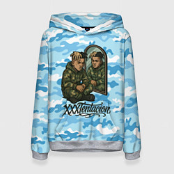 Женская толстовка XXXTentacion сидит рядом с зеркалом