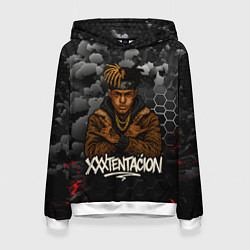 Толстовка-худи женская XXXTentacion со скрещенными руками, цвет: 3D-белый