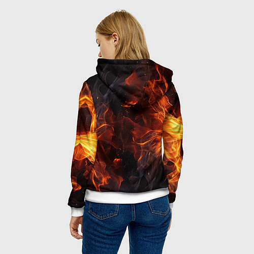 Женская толстовка XXXTentacion на фоне огня / 3D-Белый – фото 4