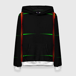 Женская толстовка Color black green orange stripes