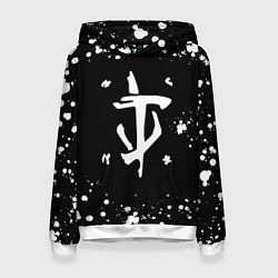 Женская толстовка Doom брызги белых красок