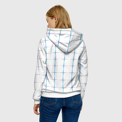 Женская толстовка Color white blue stripes / 3D-Белый – фото 4