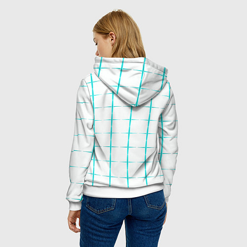 Женская толстовка Color white light blue crosses / 3D-Белый – фото 4