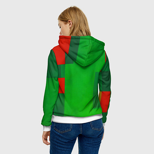 Женская толстовка Девушка с радио ретрофутуризм поп-арт 1970-е / 3D-Белый – фото 4