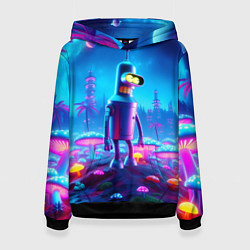 Женская толстовка Бендер на сказочной неоновой грибной планете - ней