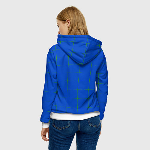 Женская толстовка Color blue stripes / 3D-Белый – фото 4