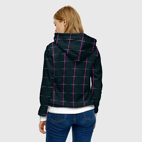 Женская толстовка Color black stripes / 3D-Белый – фото 4