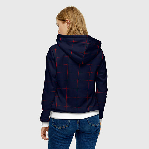 Женская толстовка Color dark blue red crosses / 3D-Белый – фото 4