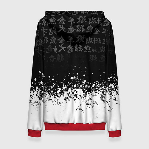Женская толстовка Doom японские символы краски / 3D-Красный – фото 2