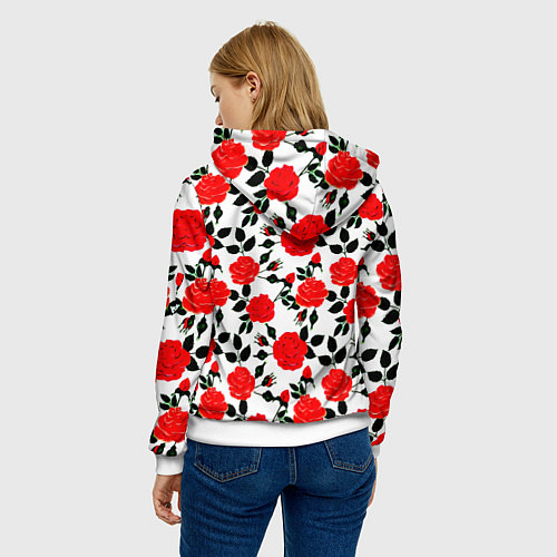 Женская толстовка Doom розы / 3D-Белый – фото 4