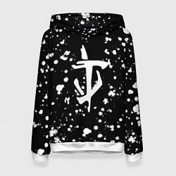 Женская толстовка Doom белые краски текстура