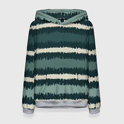 Женская толстовка Полосы зигзагообразные зеленые
