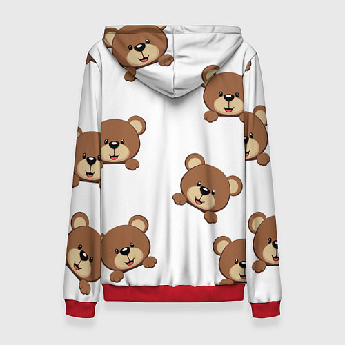 Женская толстовка Мордашка мишки / 3D-Красный – фото 2