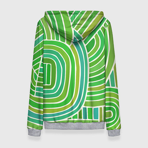 Женская толстовка Абстрактный узор зеленый / 3D-Меланж – фото 2