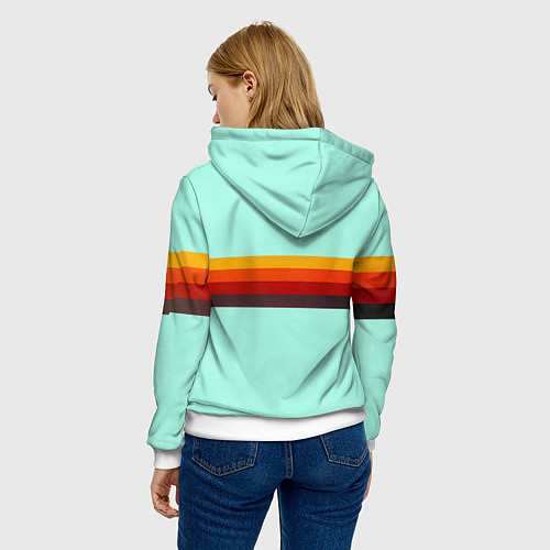 Женская толстовка Ретро автобус ЛИАЗ-677 поп-арт / 3D-Белый – фото 4