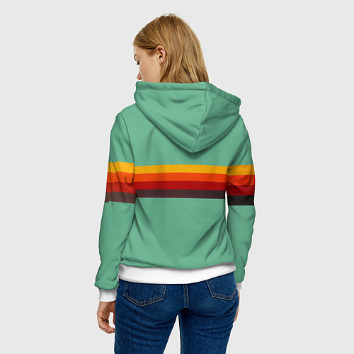 Женская толстовка Ретро автобус ЗИЛ 158ВРА1 поп-арт / 3D-Белый – фото 4