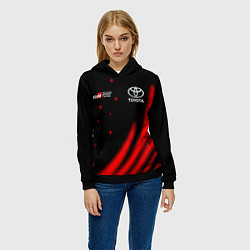 Толстовка-худи женская Toyota GR Gazoo Racing, цвет: 3D-черный — фото 2