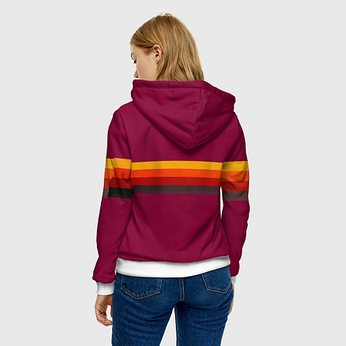 Женская толстовка Ретро автобус КАВЗ-685 поп-арт / 3D-Белый – фото 4