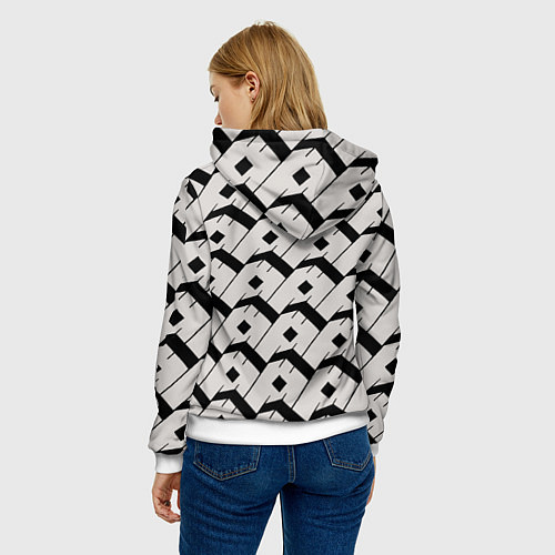 Женская толстовка Три буквы: чёрные / 3D-Белый – фото 4