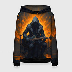 Женская толстовка Гитарист играющий в пламени