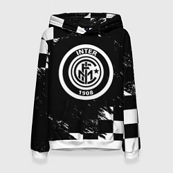 Толстовка-худи женская Inter клетка краски, цвет: 3D-белый