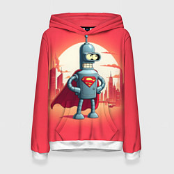 Женская толстовка Робот-сгибальщик Бендер супермен - коллаба