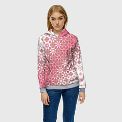 Толстовка-худи женская Звездная россыпь-розовый, цвет: 3D-меланж — фото 2