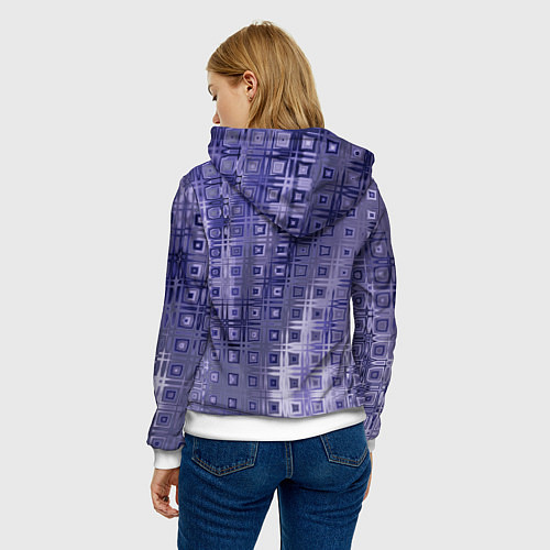 Женская толстовка Геометрический градиент фиолетовый / 3D-Белый – фото 4