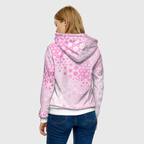 Женская толстовка Розовая метаморфоза / 3D-Белый – фото 4