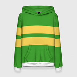 Женская толстовка Фриск андертейл - полоски на зеленом