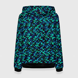 Женская толстовка Сине-зелёный абстрактный паттерн