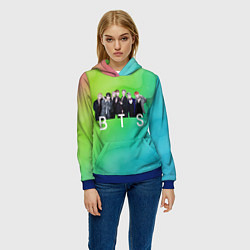 Толстовка-худи женская BTS kpop, цвет: 3D-синий — фото 2