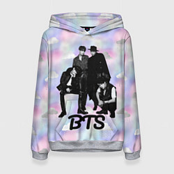 Толстовка-худи женская BTS черно-белый стиль, цвет: 3D-меланж