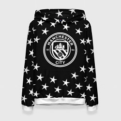 Толстовка-худи женская Манчестер сити звезды, цвет: 3D-белый