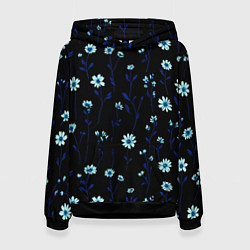 Женская толстовка Паттерн с маленькими синими цветами